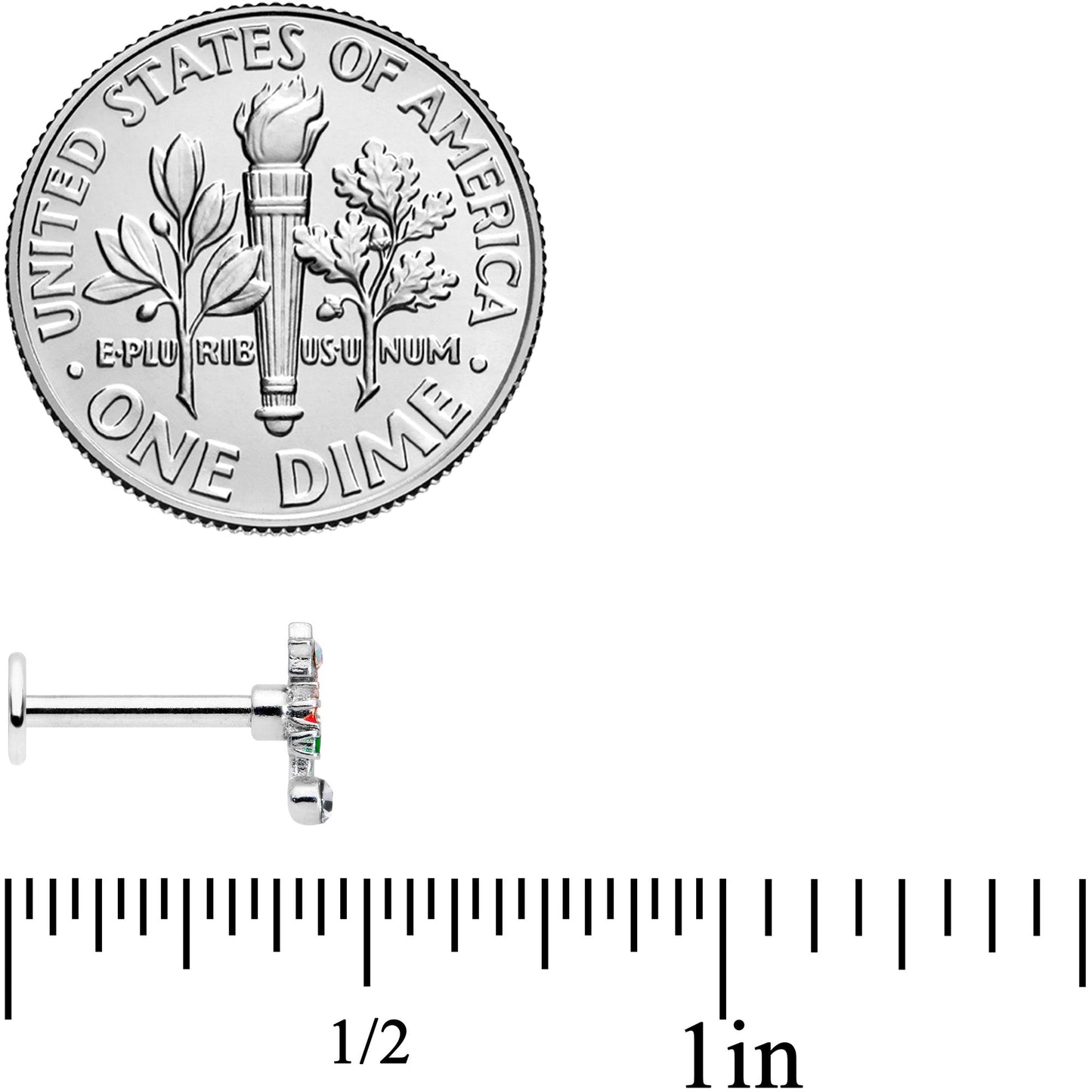 16G 5/16 Red Green Gem Christmas Tree Labret Monroe Tragus