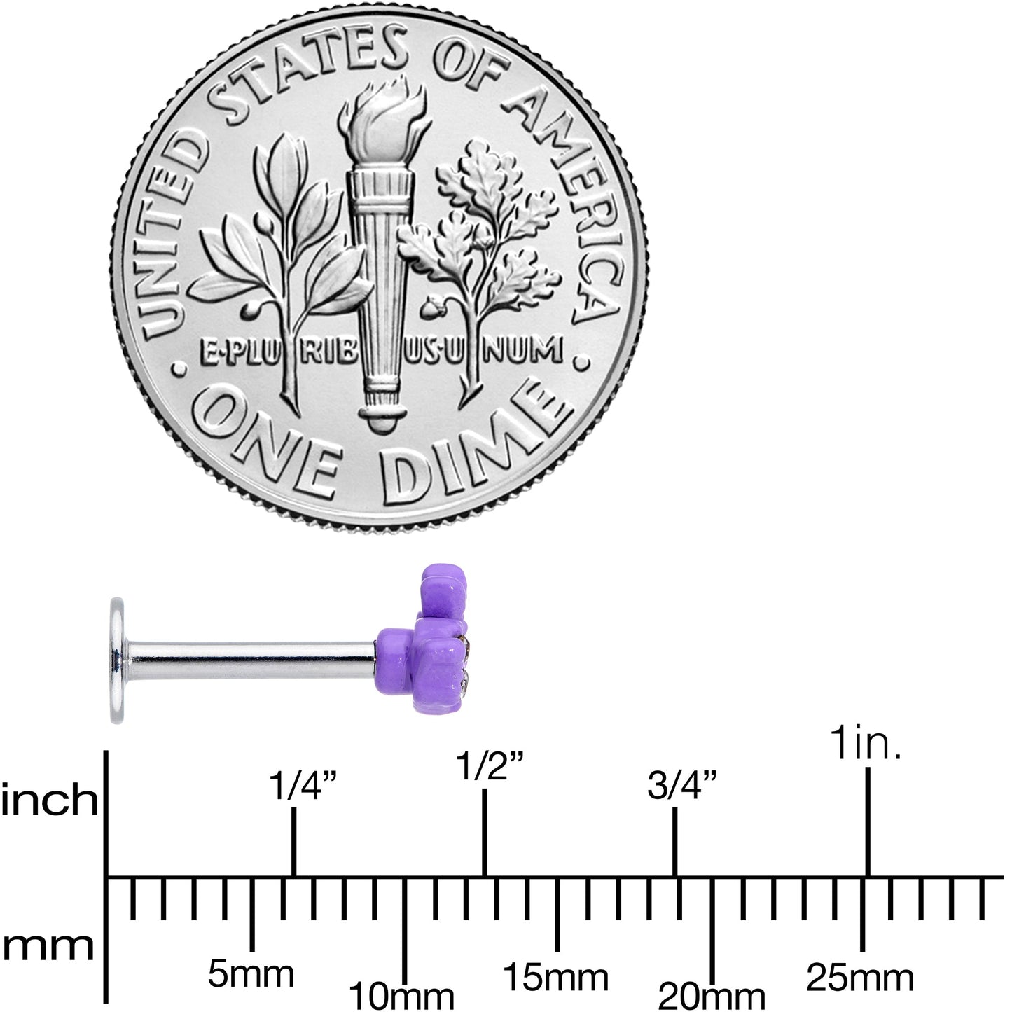 16G 5/16 Clear Gem Purple Easter Bunny Labret Monroe Tragus