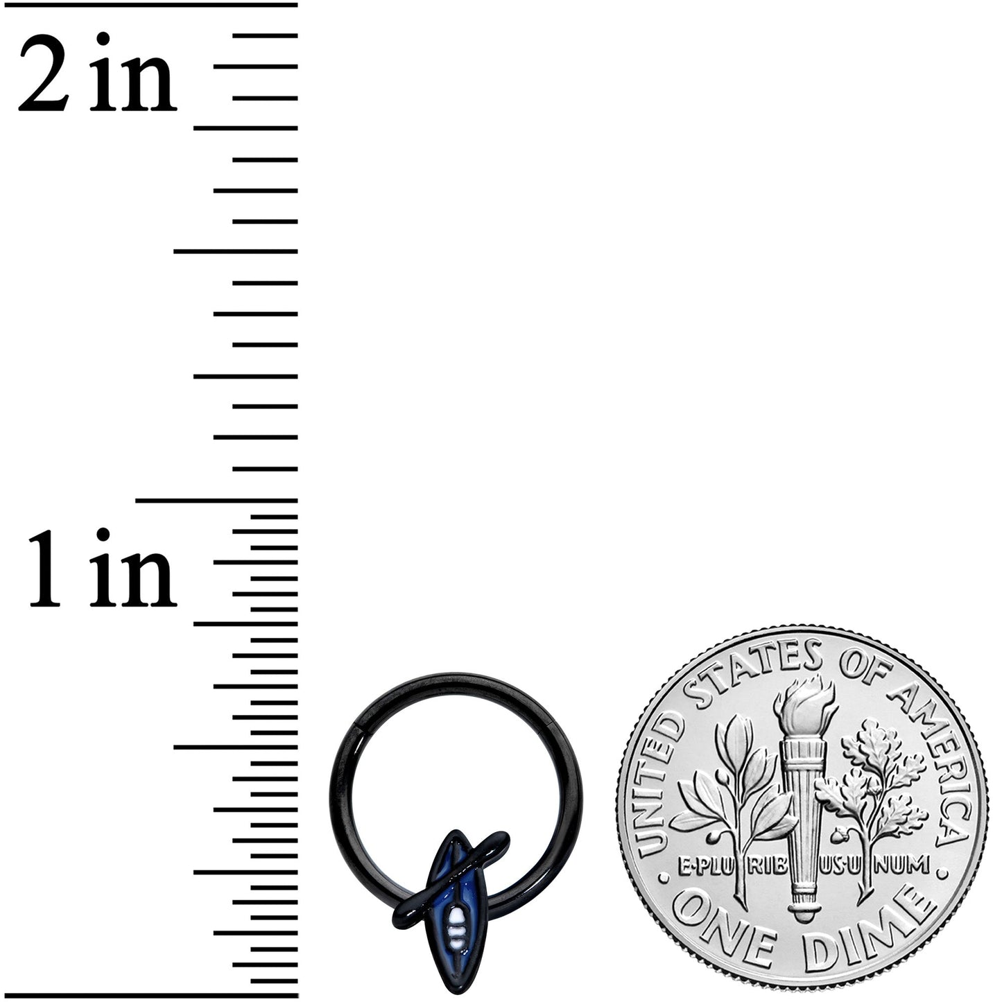 16G 3/8 Black Blue Summer Kayak Boat Hinged Segment Ring