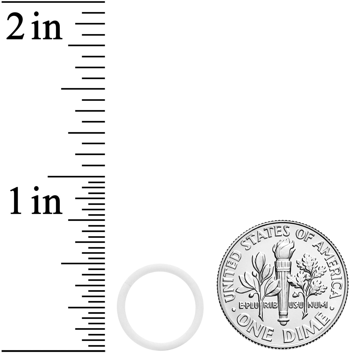 18G 3/8 White Matte Cartilage Hinged Segment Ring