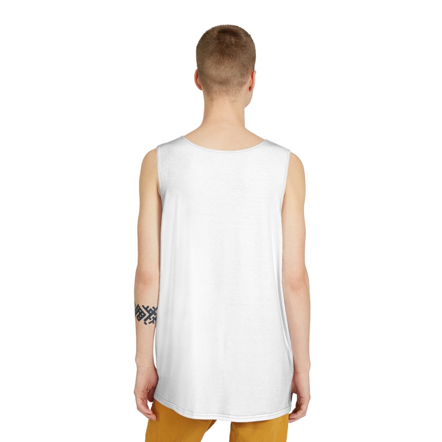 Colorful Chameleon Watercolor Men's Tank Top — Artistic Summer Graphic Tee