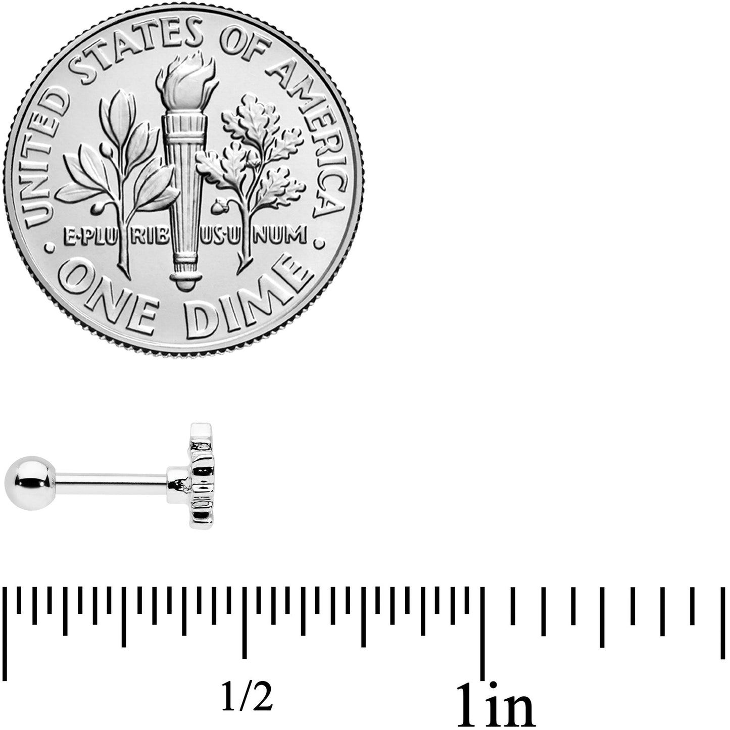 16G 1/4 Autumn White Maple Leaf Cartilage Tragus Earring