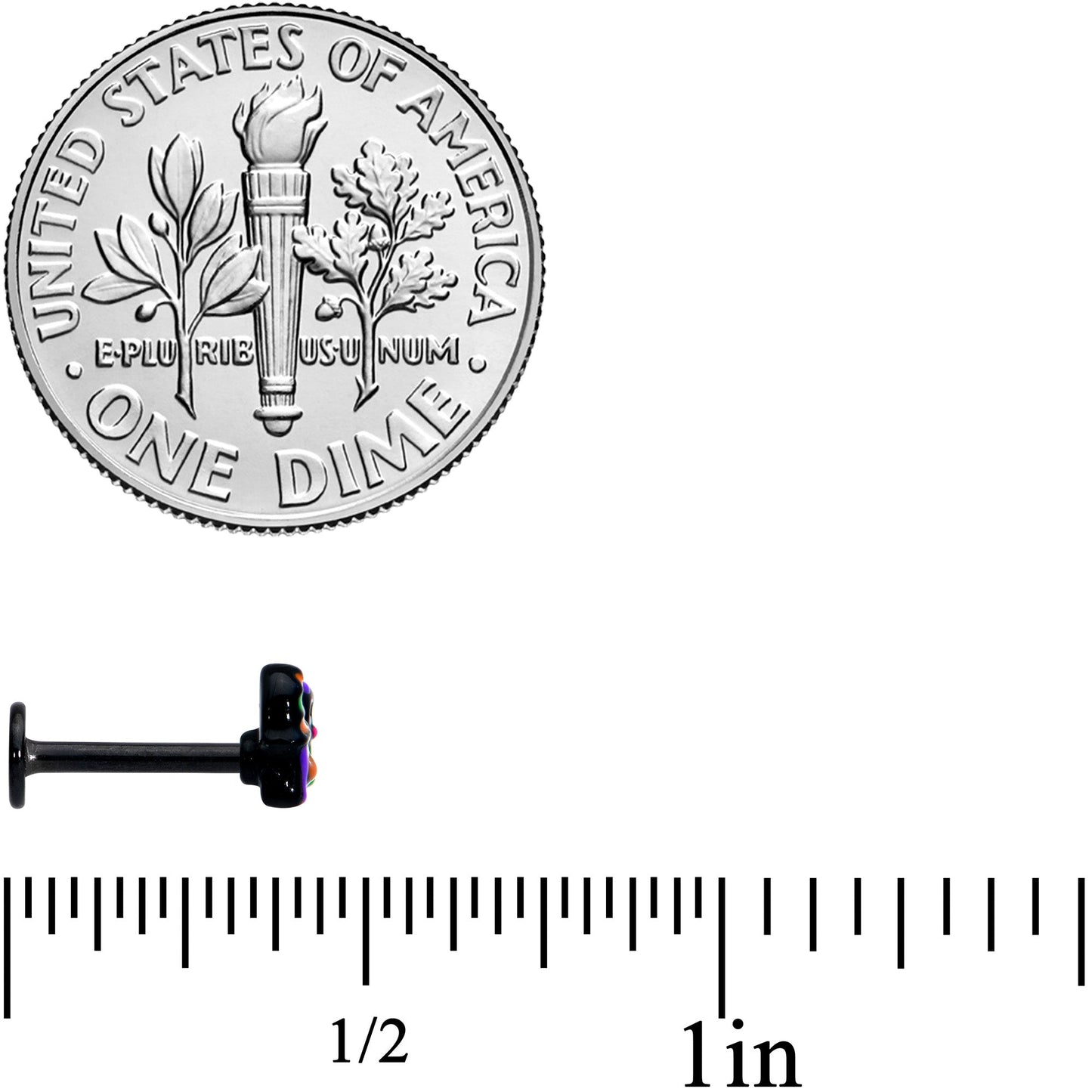 16G 5/16 Black Boo Party Halloween Labret Monroe Tragus