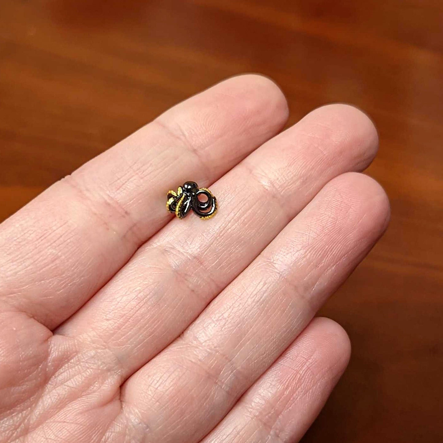 16G 5/16 Black Understated Octopus Labret Monroe Tragus