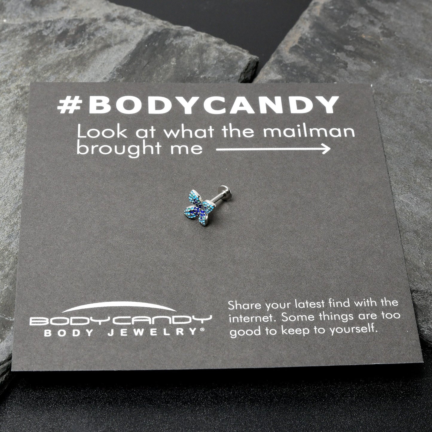 16G 1/4 Glamour Butterfly Labret Tragus