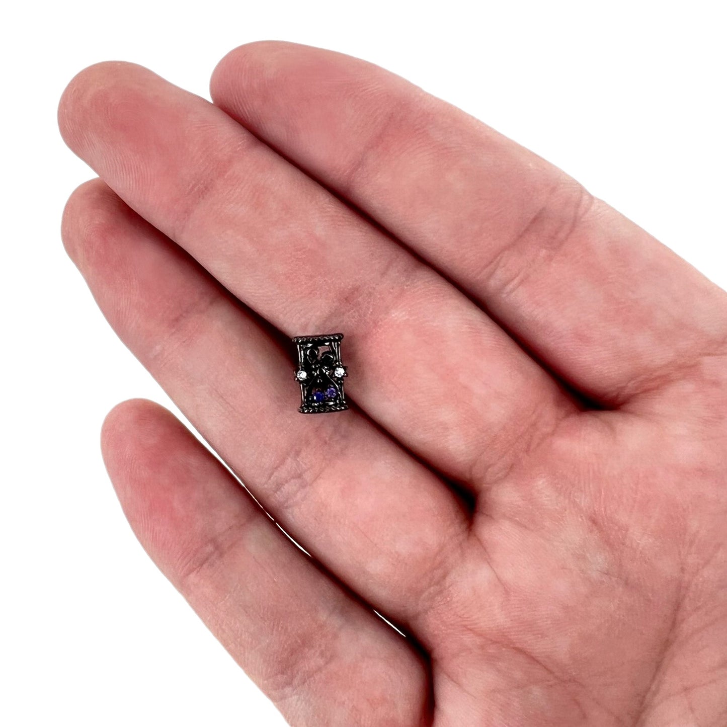 16G 1/4 Purple Gem Black Gothic Hourglass Cartilage Tragus Earring