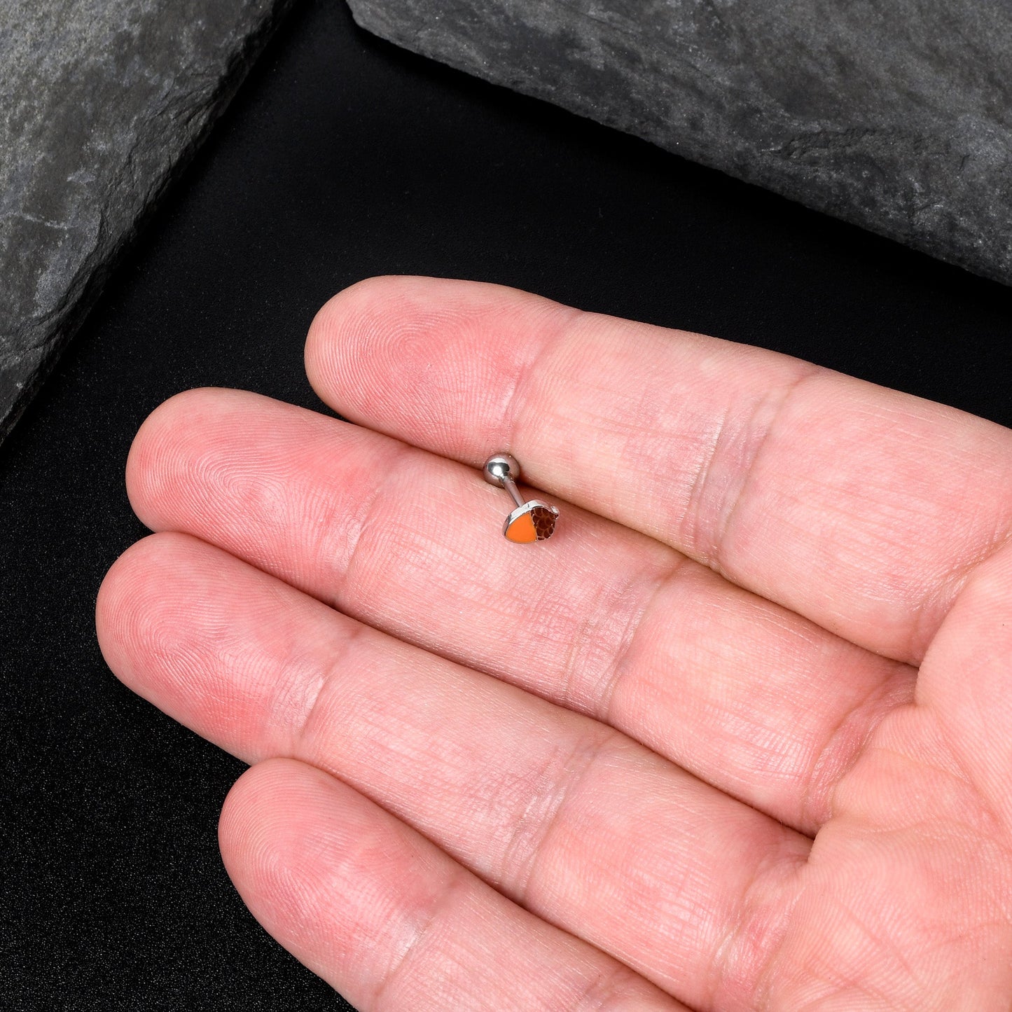 16G 5/16 Autumn Acorn Brown Orange Cartilage Tragus Earring