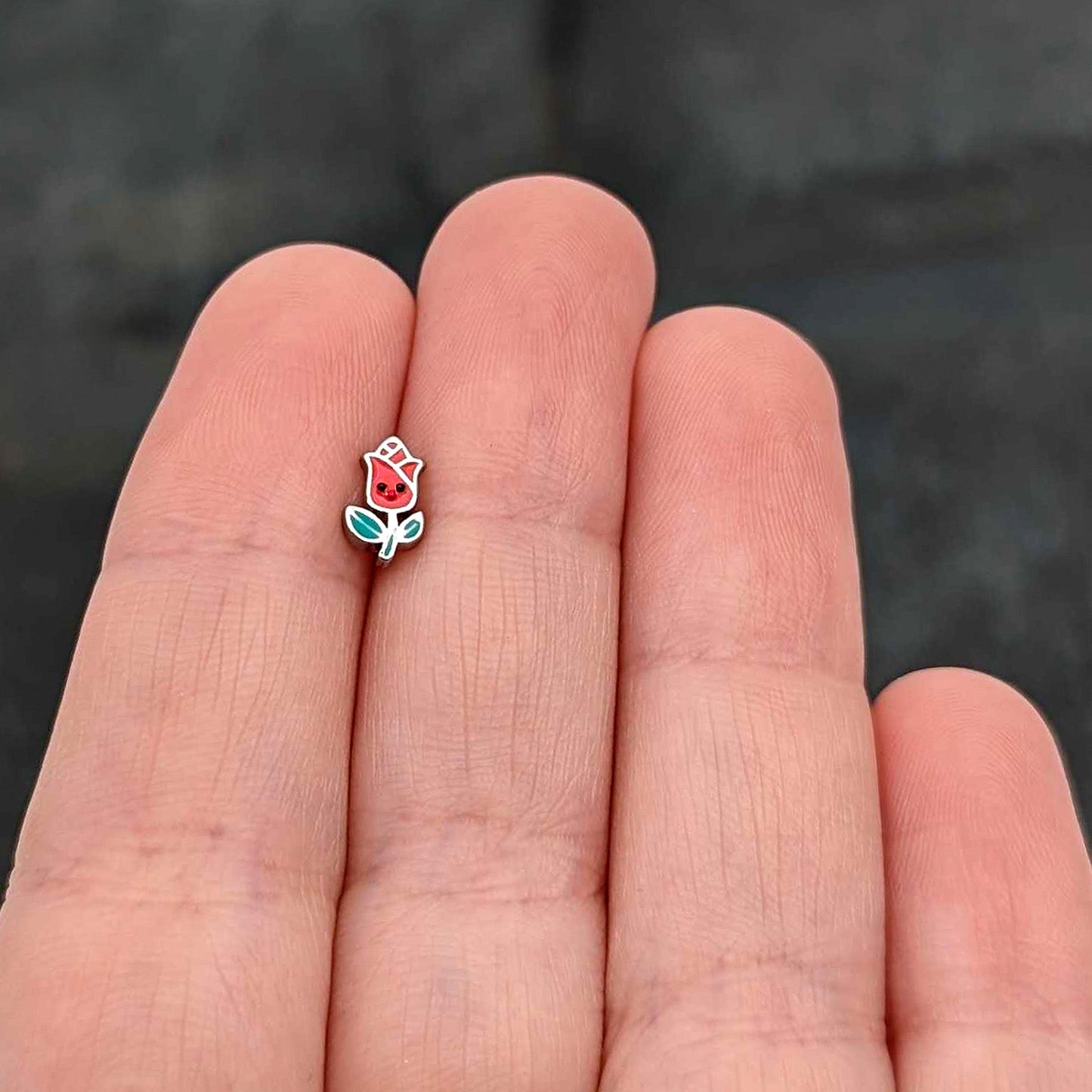 16G 1/4 Sweet Happy Rose Flower Cartilage Tragus Earring