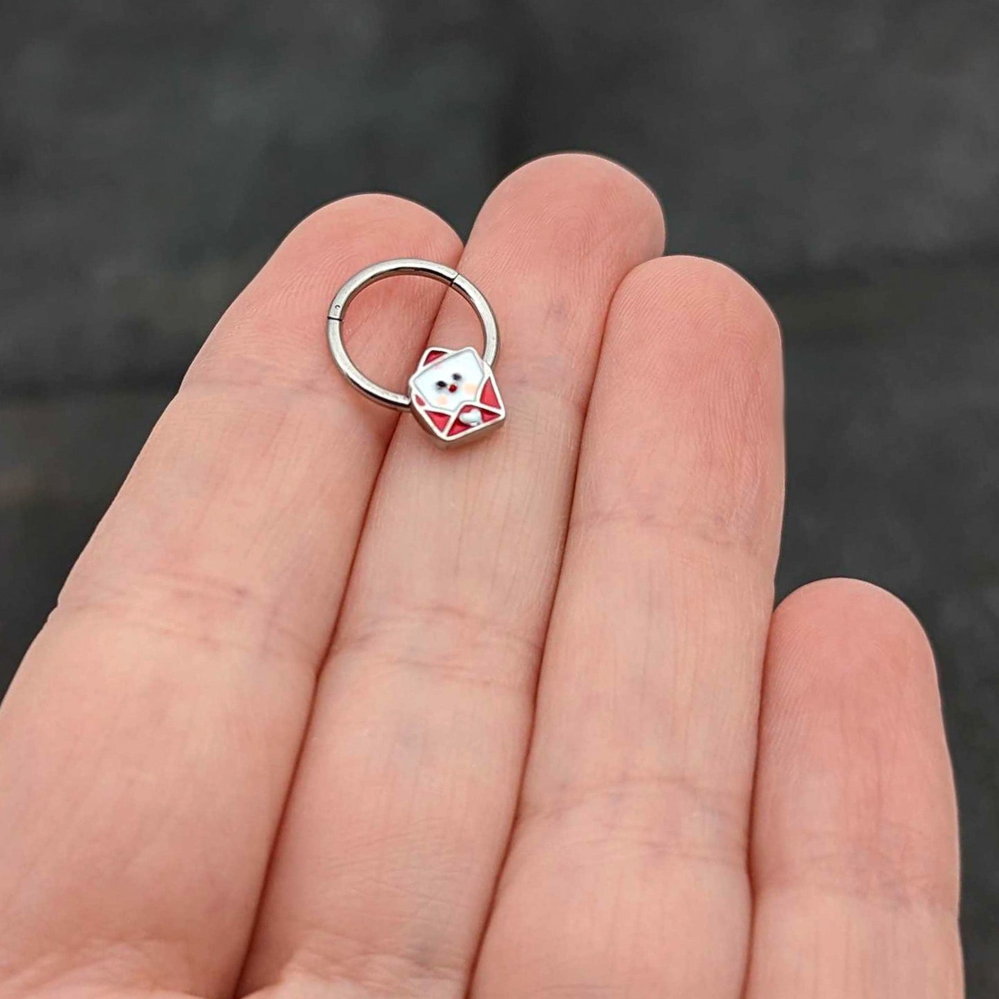 16G 3/8 Sweet Love Letter Valentine Hinged Segment Ring