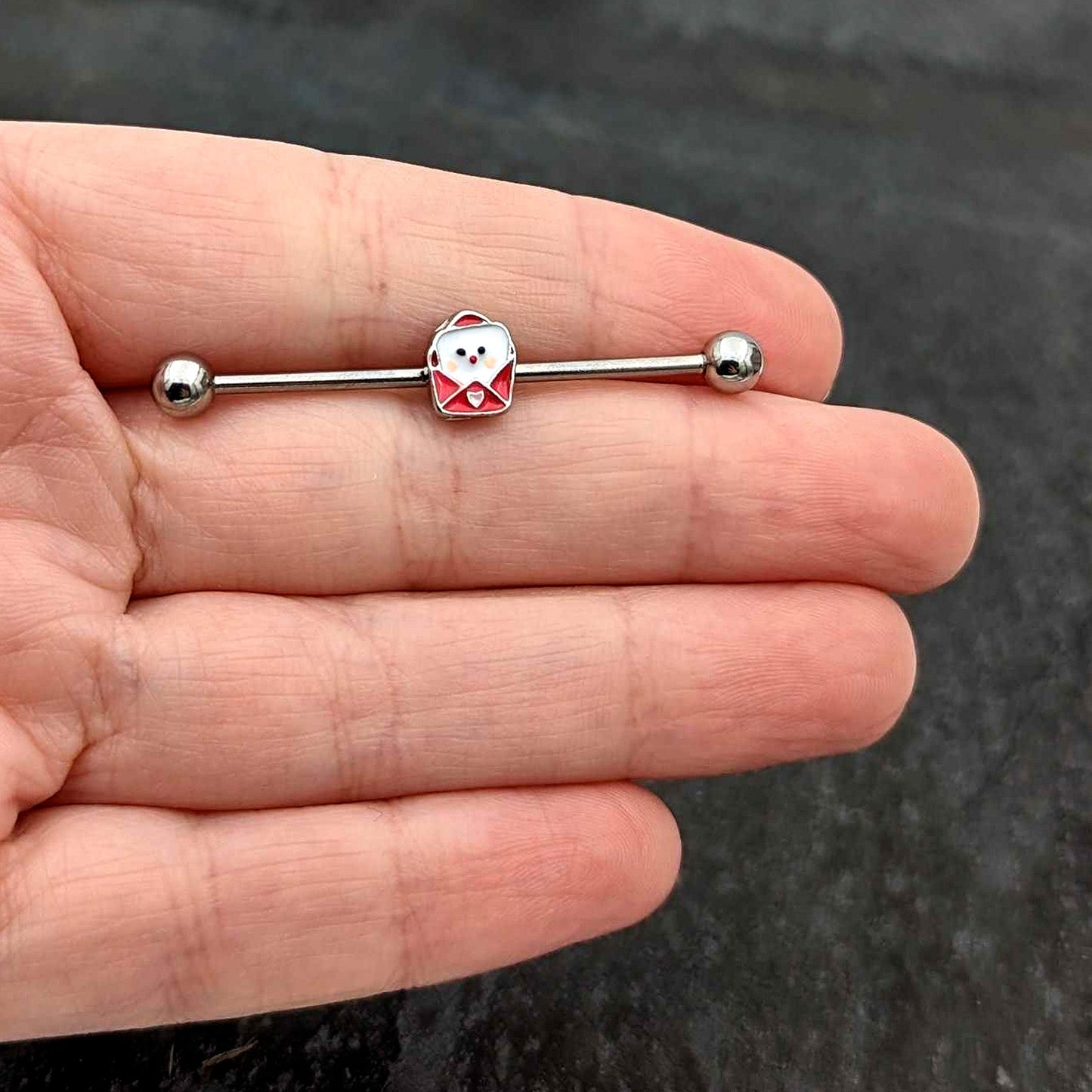 14G Sweet Love Letter Valentine Industrial Barbell 38mm