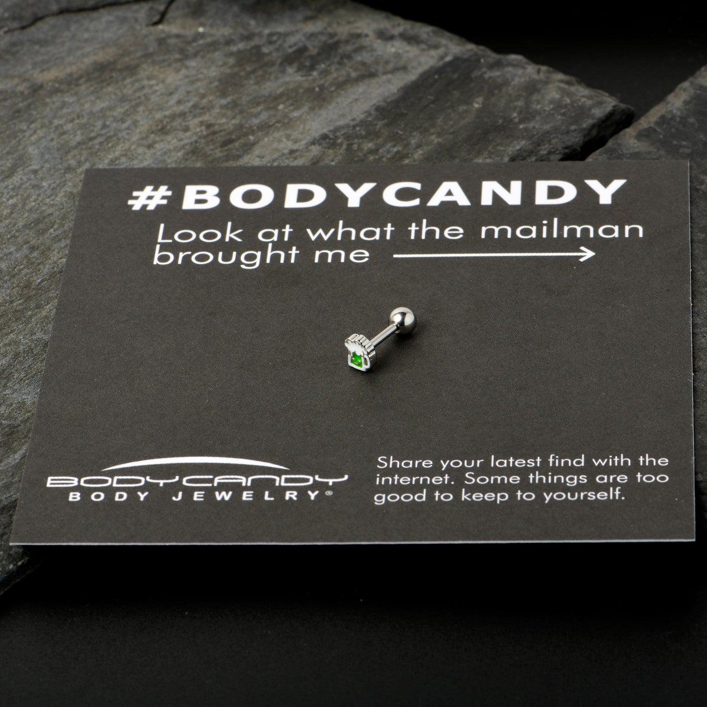 16G 1/4 Sweet Happy Green Beer St Patricks Cartilage Tragus Earring