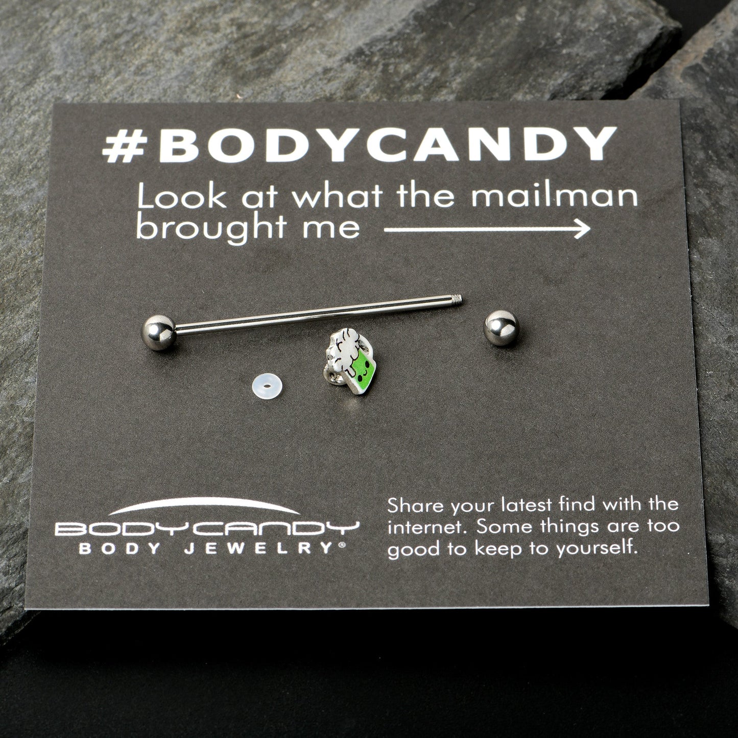 14G Sweet Happy Green Beer St Patricks Industrial Barbell 38mm