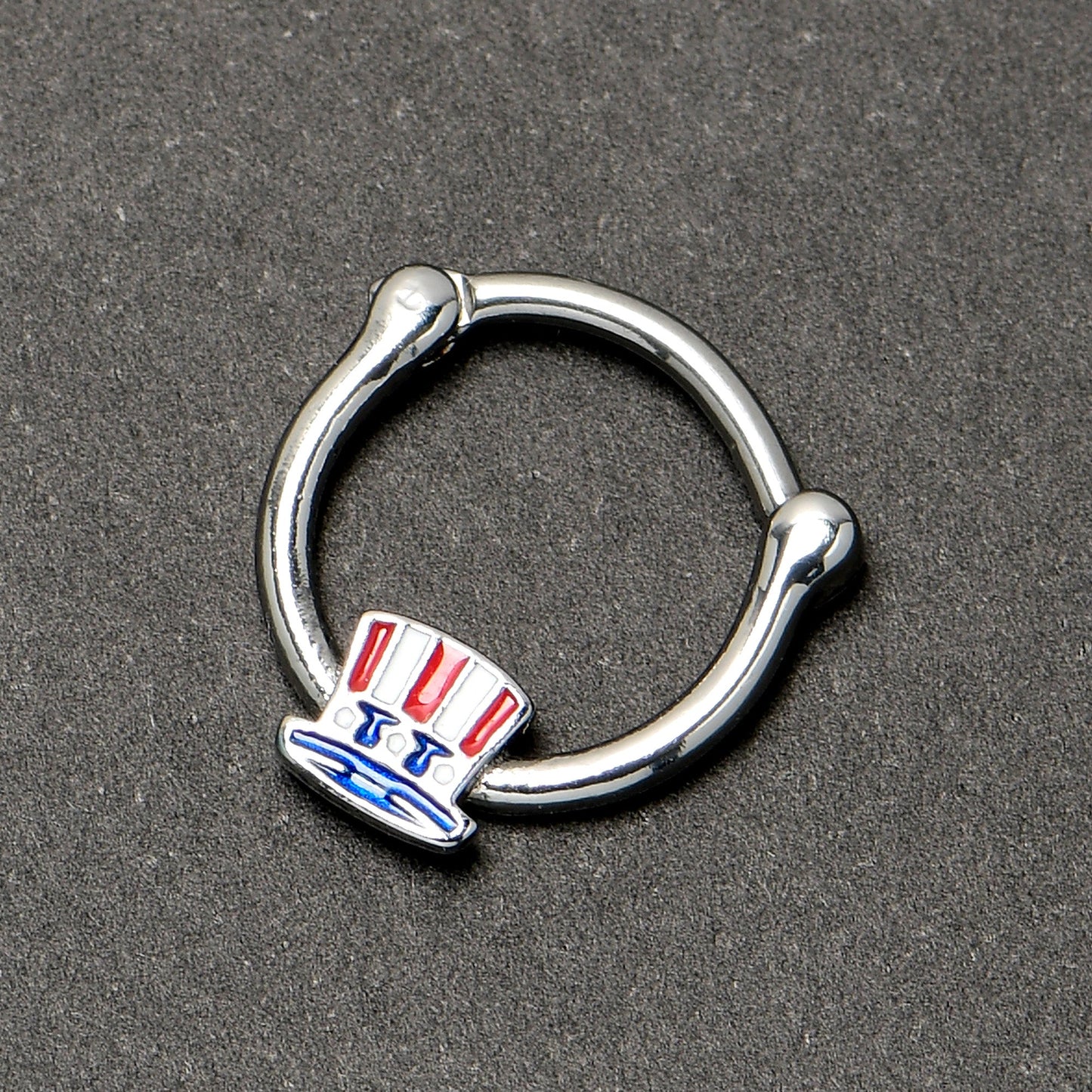 16G 3/8 Patriotic Uncle Sam Top Hat Cartilage Clicker