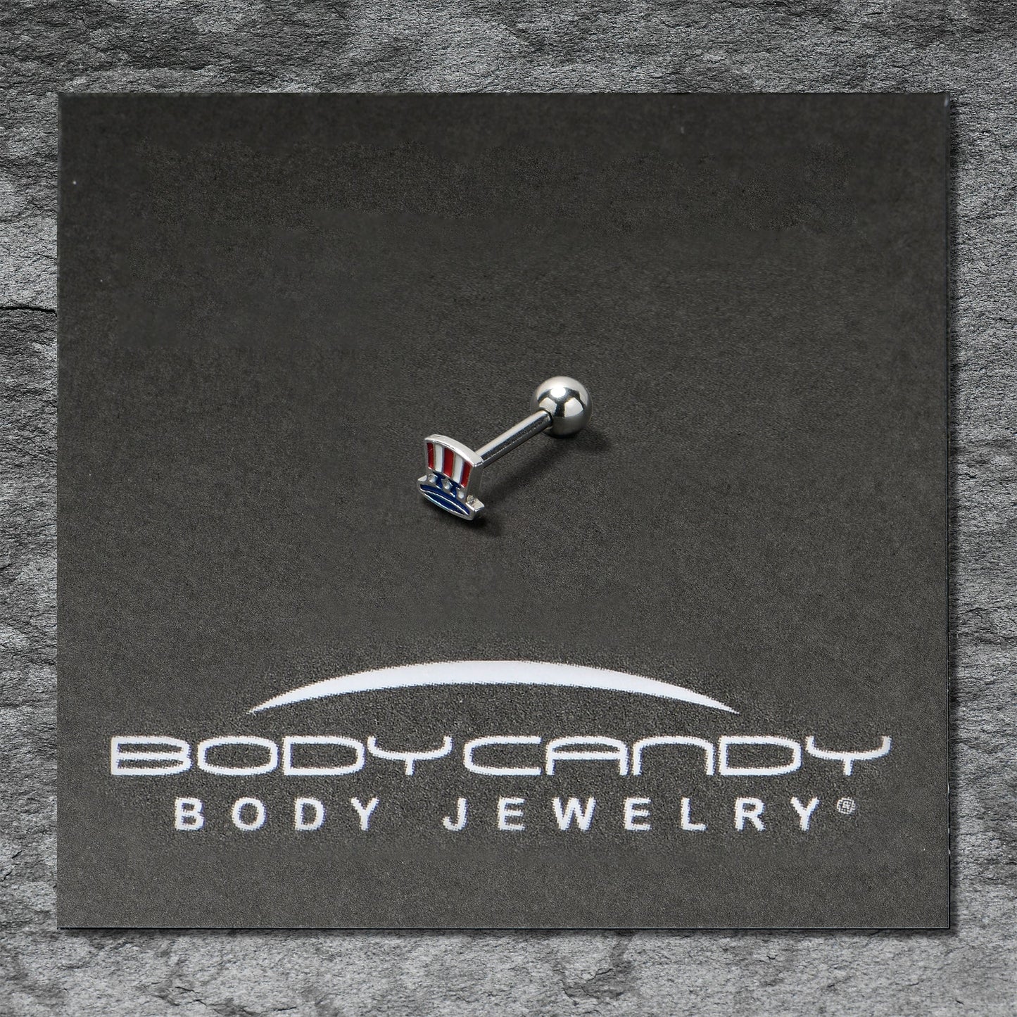 16G 1/4 Patriotic Uncle Sam Top Hat Cartilage Tragus Earring