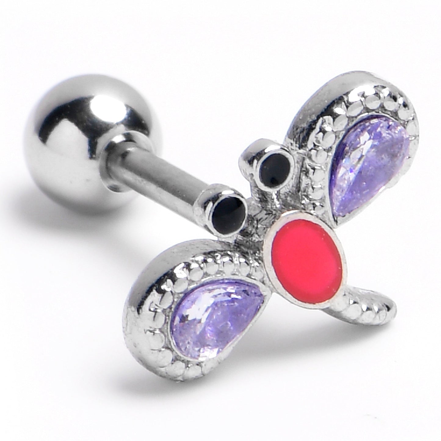 16G 1/4 Embellished Dragonfly Cartilage Tragus Earring