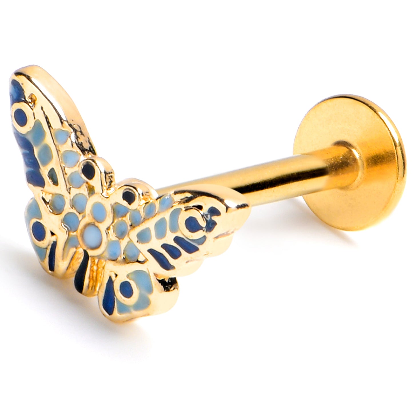 16G 5/16 Gold Tone Evening Butterfly Labret Monroe Tragus