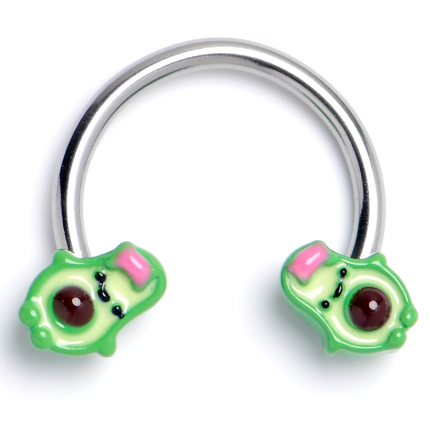 16G 3/8 Cutie Avocado Horseshoe Circular Barbell