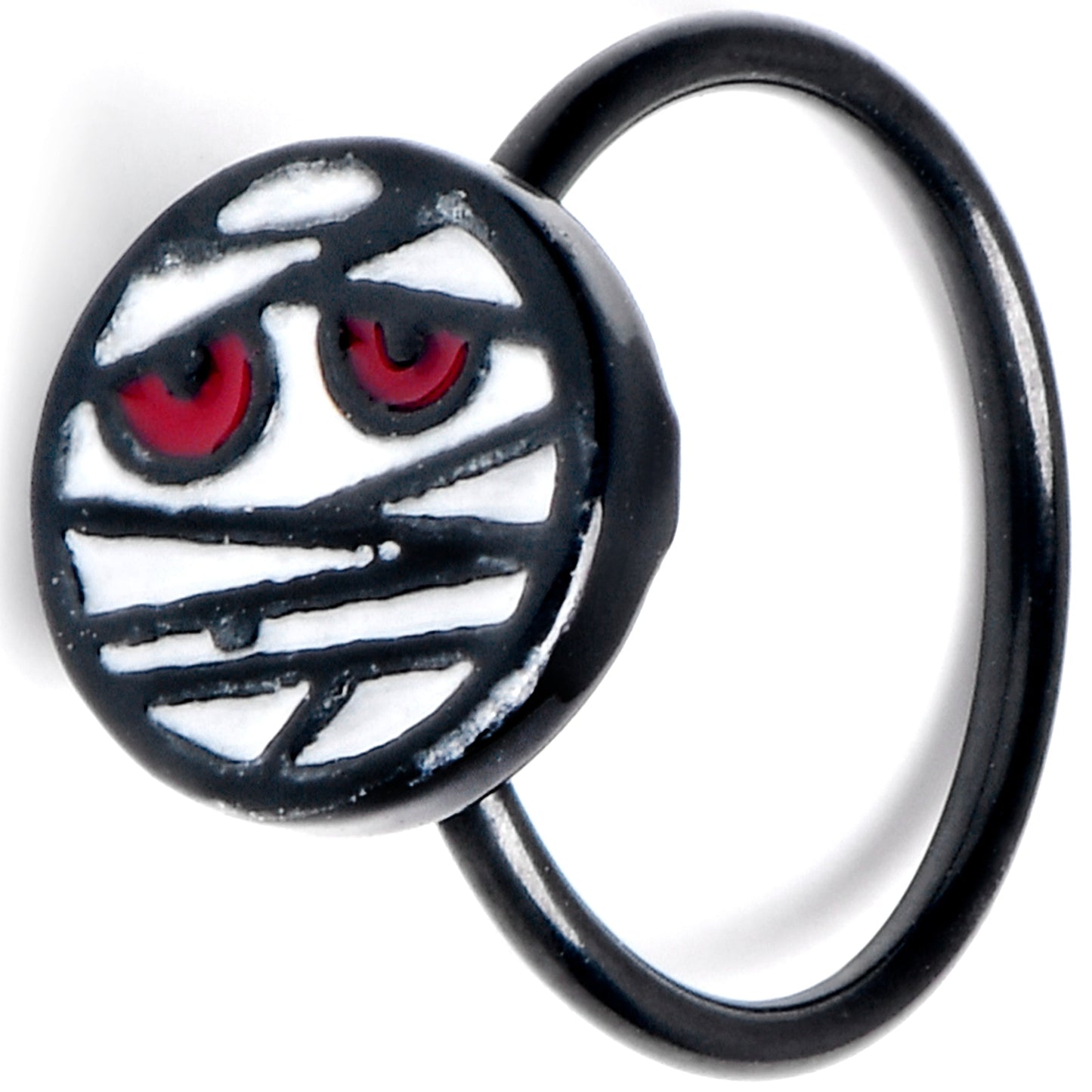 20G 5/16 Black Halloween Mummy Nose Hoop