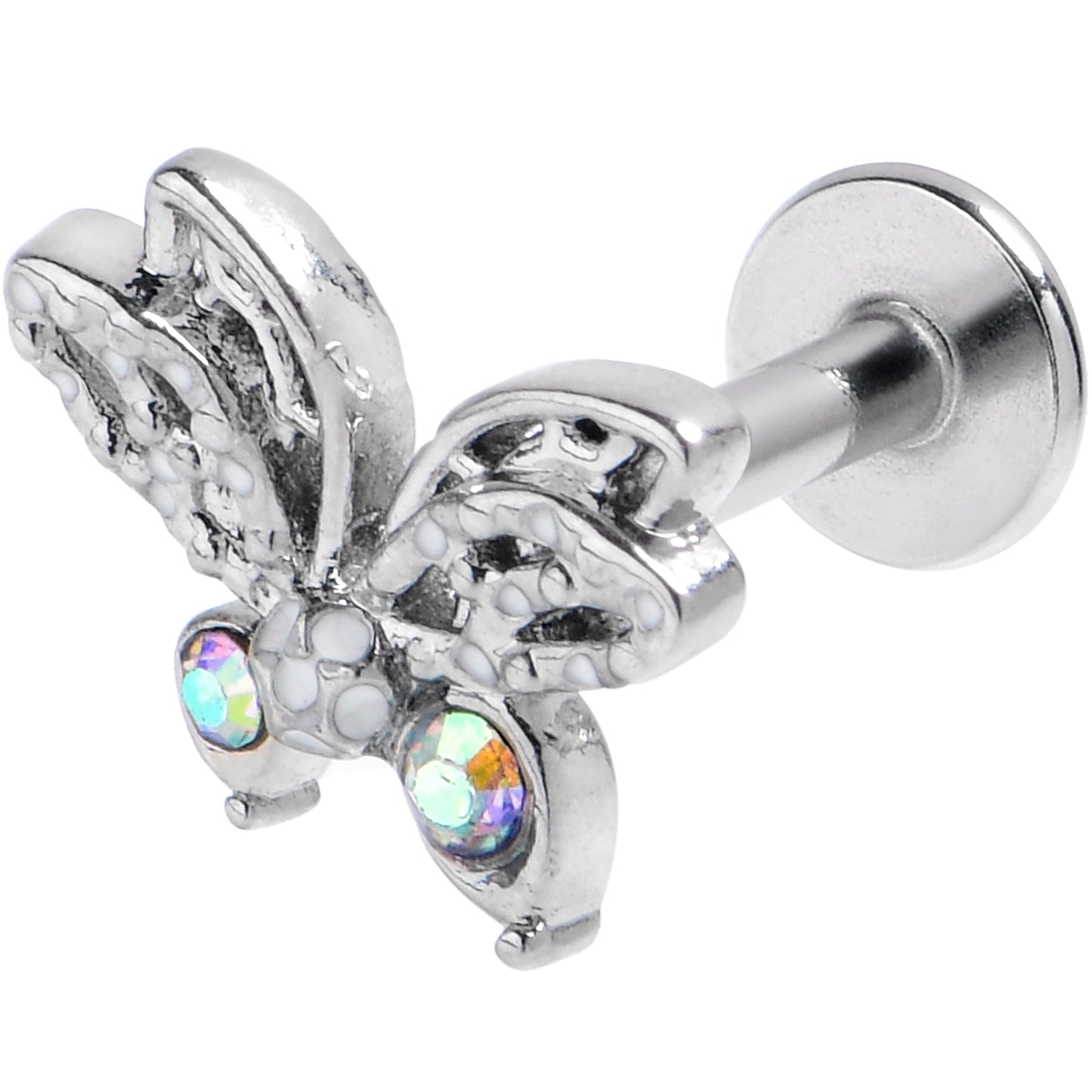 16G 5/16 Aurora CZ Gem Ultra Drama Butterfly Labret Monroe Tragus