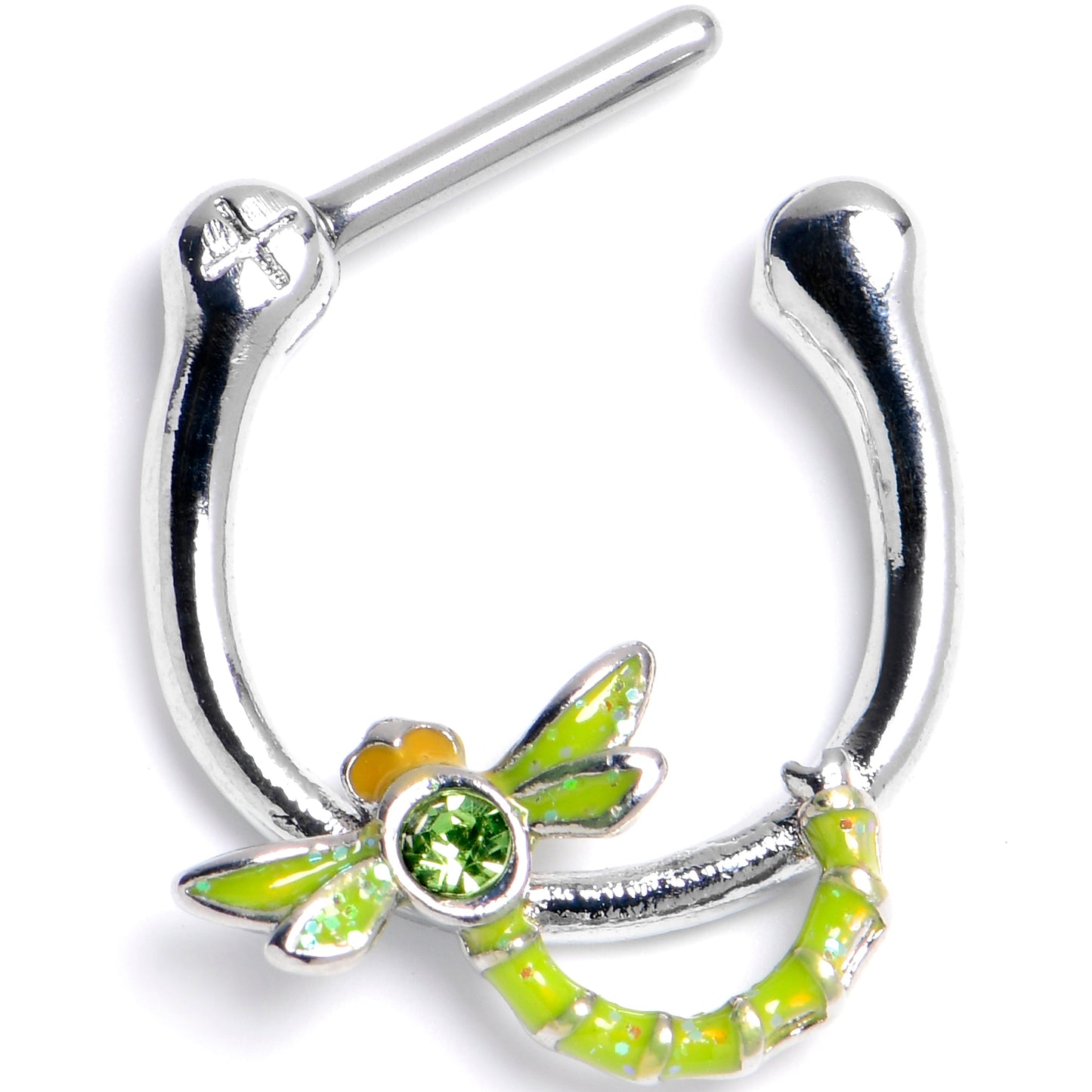 16G 5/15 Green Gem Dragonfly Green Cartilage Clicker