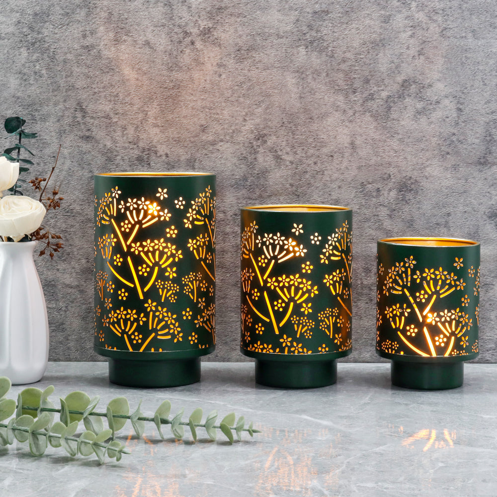 7.5"H Bronze Hurricane Pillar Candleholders