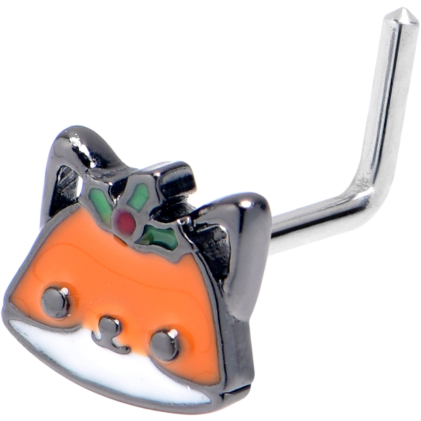 20G 7mm Holly Holiday Fox L Shape Nose Ring