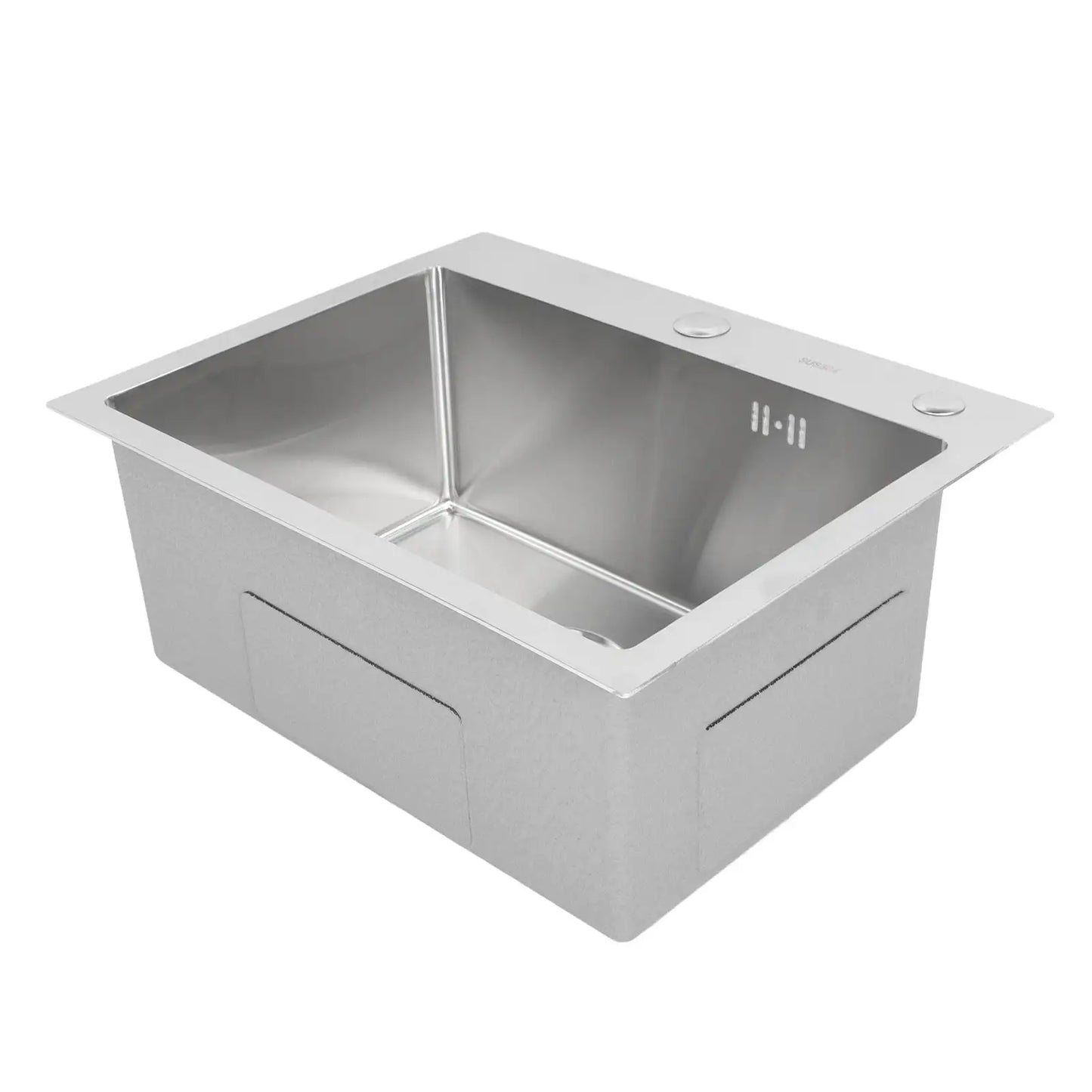 Single Basin Sink Set with Drainer, Stainless Steel Vegetable Washing Sink and Hose