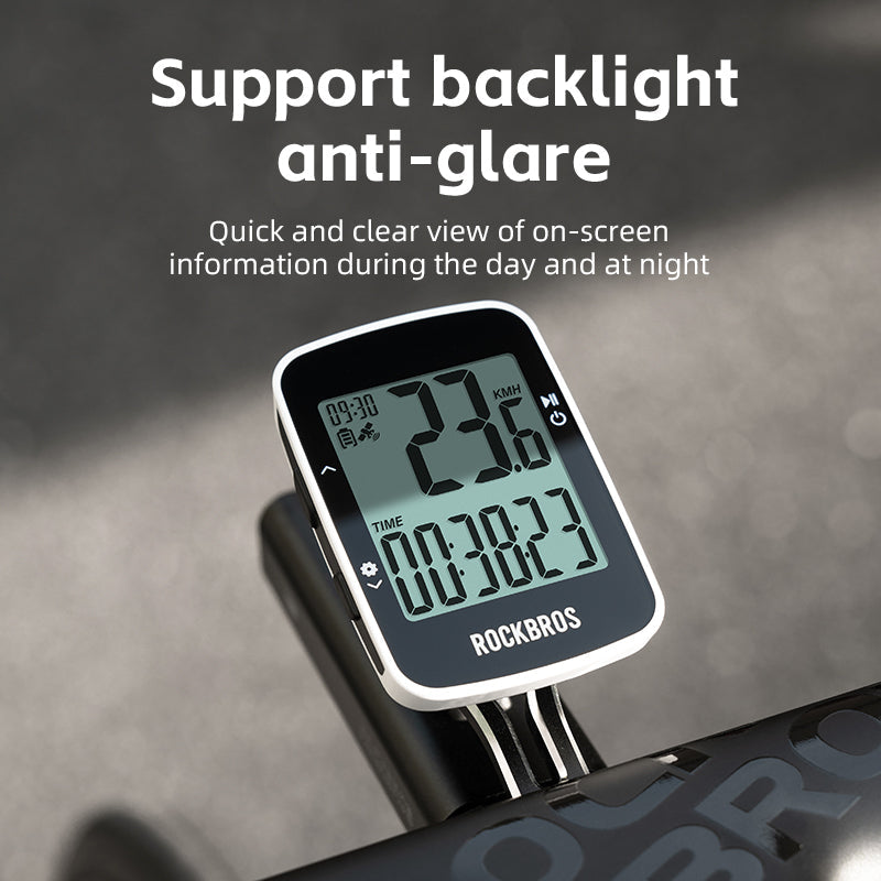 ROCKBROS R1 Bike Computer GPS Wireless Speedometer IPX7 600mAh Battery 2.3''