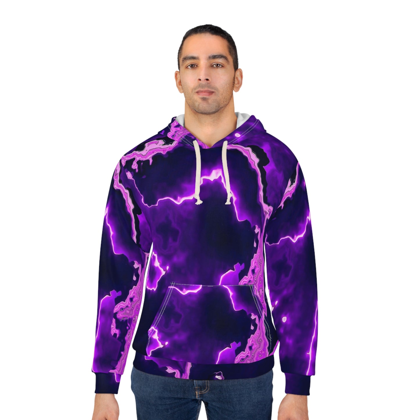 Deep Black Purple Hazy Unisex Pullover Hoodie - Lizard Vigilante