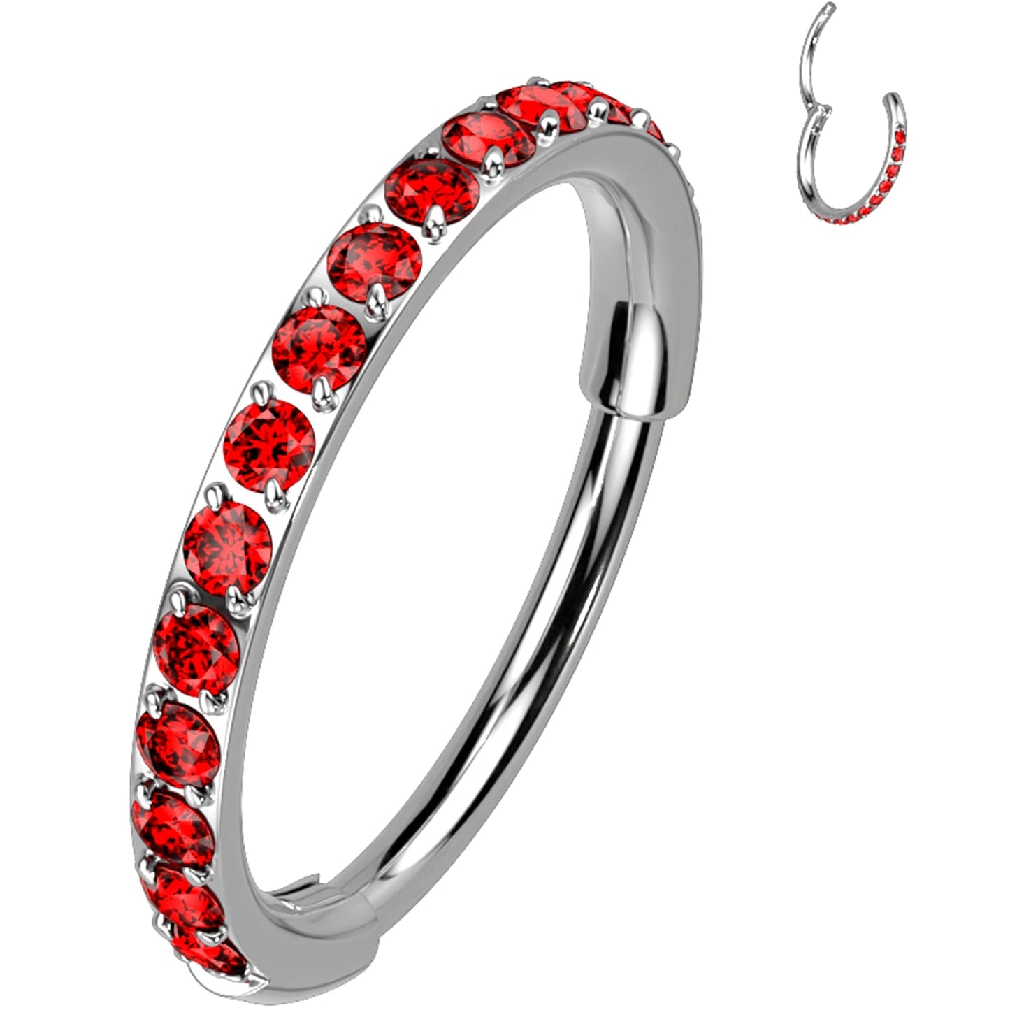 18G Micro Gem Titanium Hinged Nose Hoop