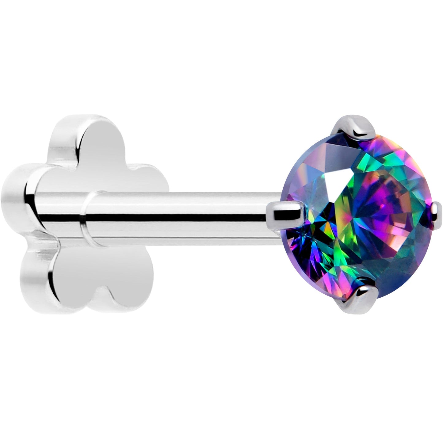 18G 5/16 CZ Implant Grade Titanium Reversible Threadless Flatback