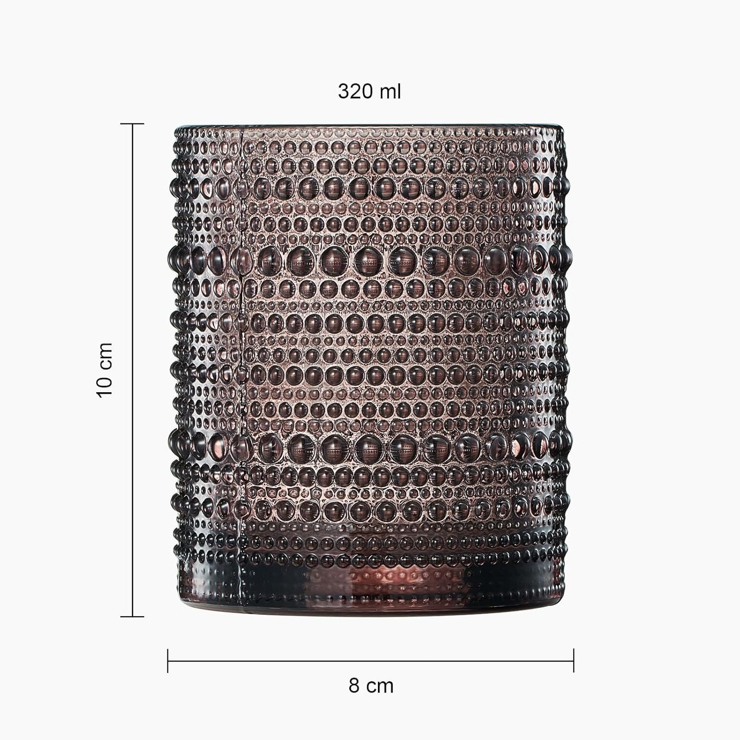 Hobnail Drinking Glasses, Venus Colors Beaded Tumbler Drinking Glasses Set | Set of 6