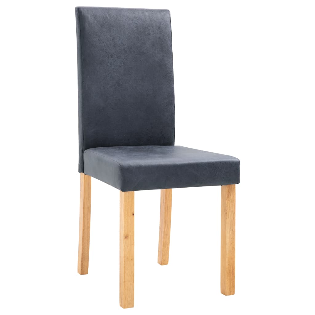 vidaXL Dining Chairs Side Chair with Wood Legs for Kitchen Faux Suede Leather