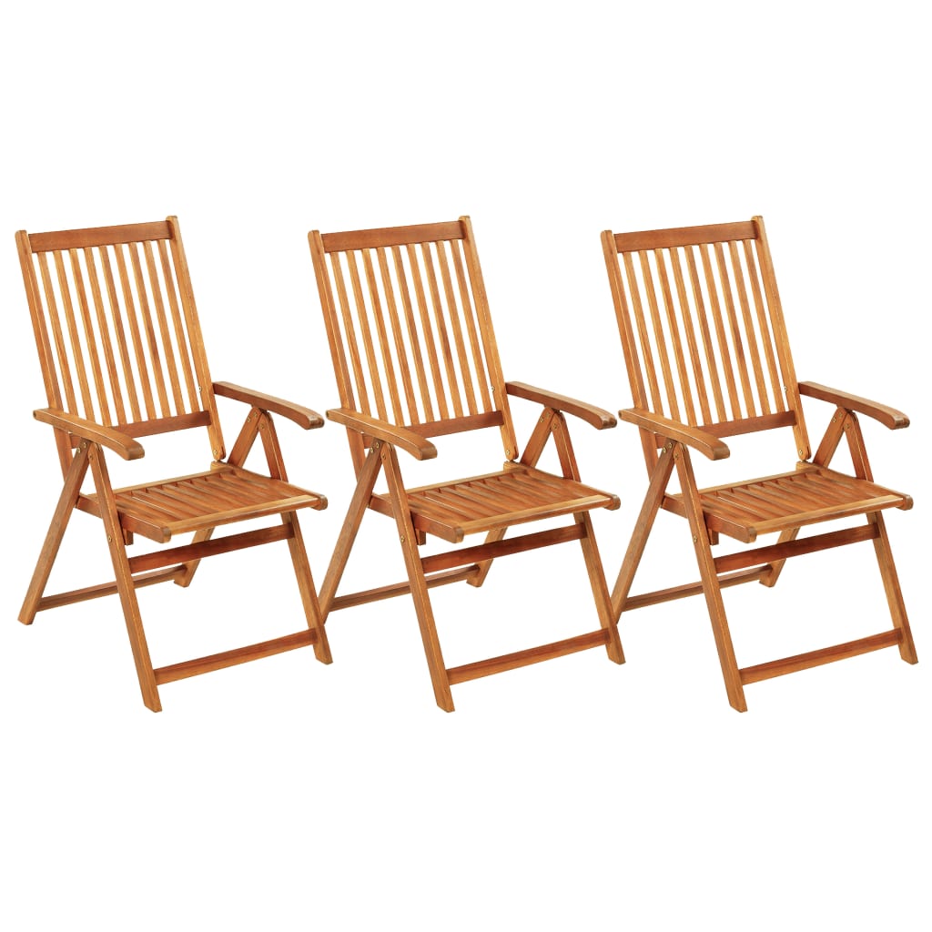 vidaXL Outdoor Recliner Chairs Patio Chair with Cushions Solid Wood Acacia