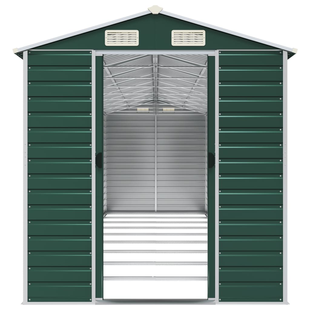 NNEVL Garden Shed Green 191x810x198 cm Galvanised Steel