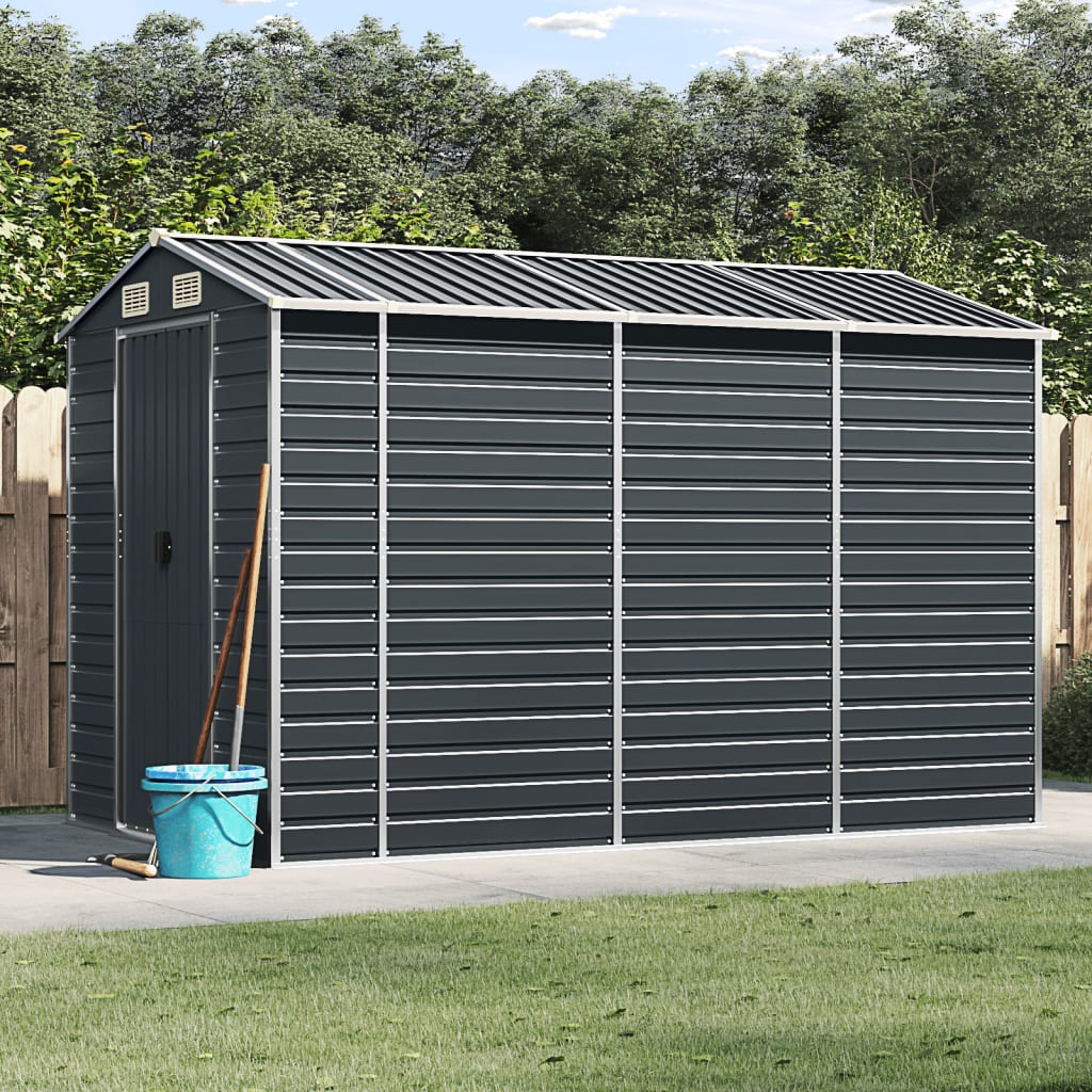 NNEVL Garden Shed Anthracite 191x300x198 cm Galvanised Steel