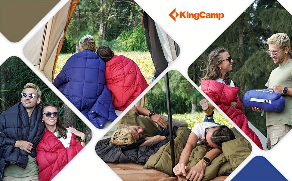 Kingcamp Red Foldable Blanket, down Alternative Fluffy Cold Weather Lightweight Warm Compact Waterproof Wearable Blanket, Suitable for Travel, Outdoor, Hiking, Backpacking, Stadium, Plane, Camping..