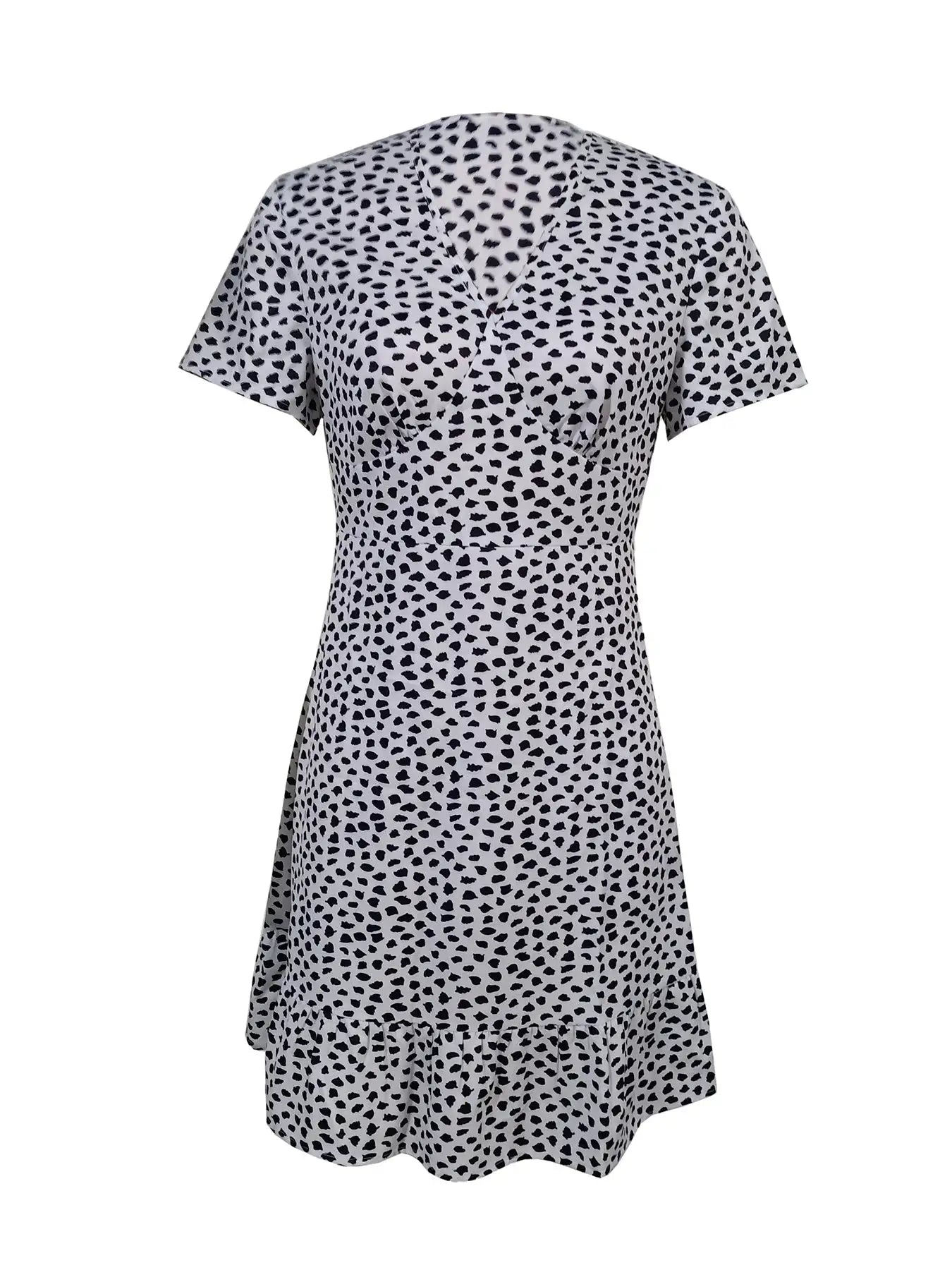 Ladies' V-neck Printed Fashionable A-list Dress