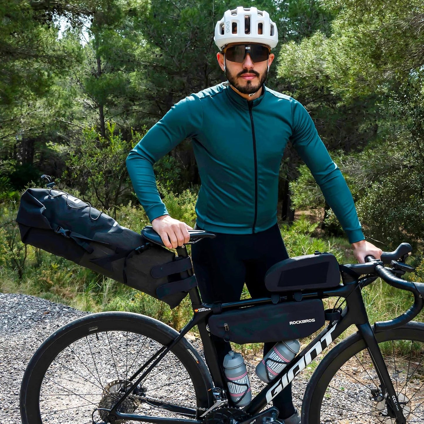 ROCKBROS Waterproof Bikepacking Saddle Bag 14L Adjustable Capacity Easy Install