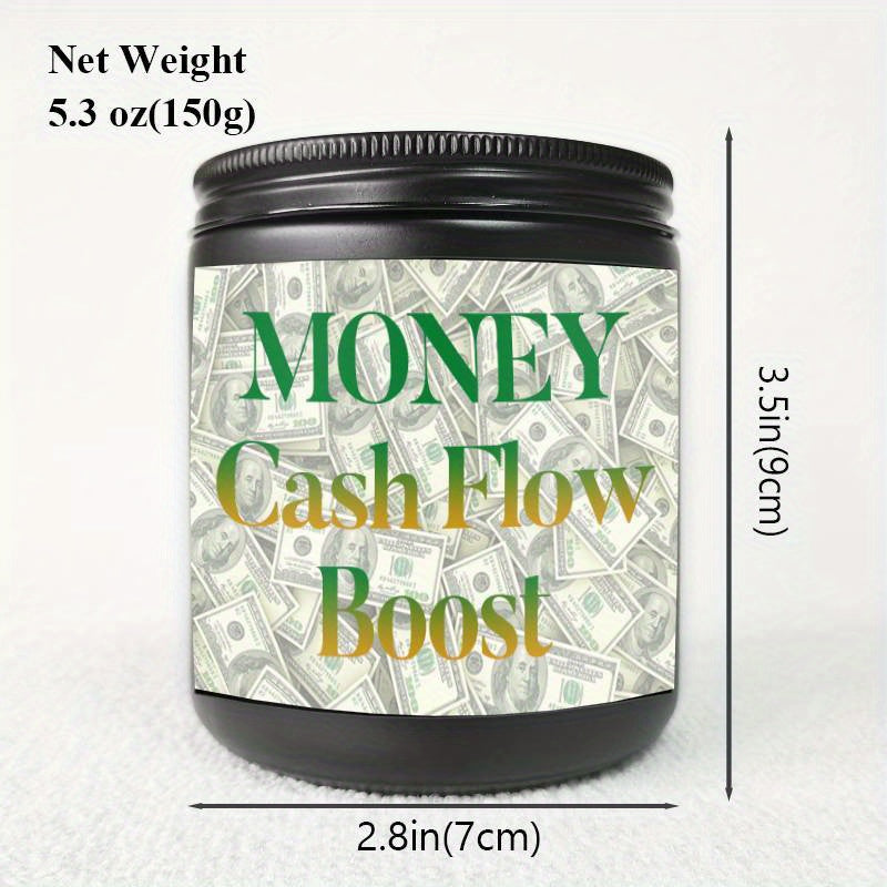 1pc 5. 3Oz Money Cash Flow Boost Scented Candle Soybean Wax Gift Idea For Women Men Adult Bestie Coworker Husband Wife Him Her Son Daughter Dad Mum Sister Brother Family On Birthday Xmas New Year Funny Unique Essential Home D