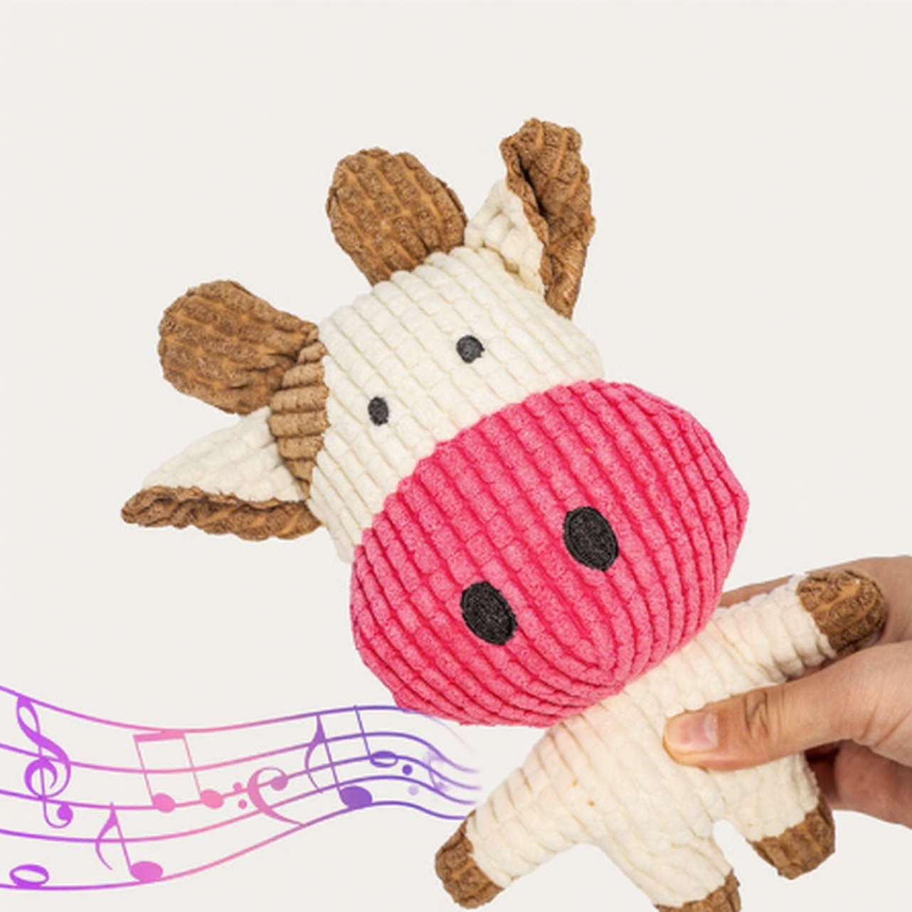 Milou & Lumi Pet Plush Squeaky Toy - Cow