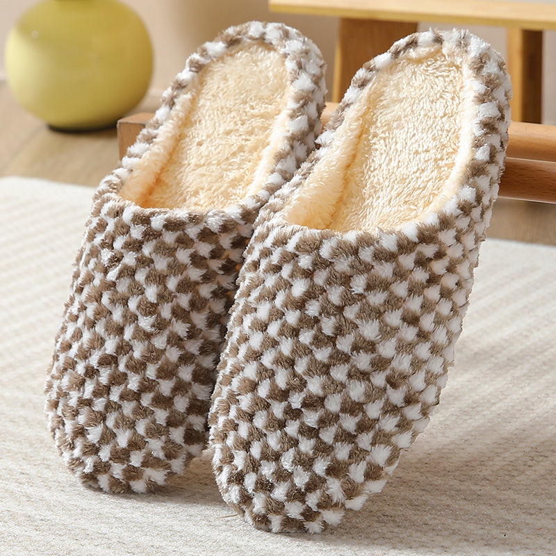 Women's Plush Lined Flat Slippers, Indoor Warm & Comfy Closed Toe Slides, Non-Slip House Shoes