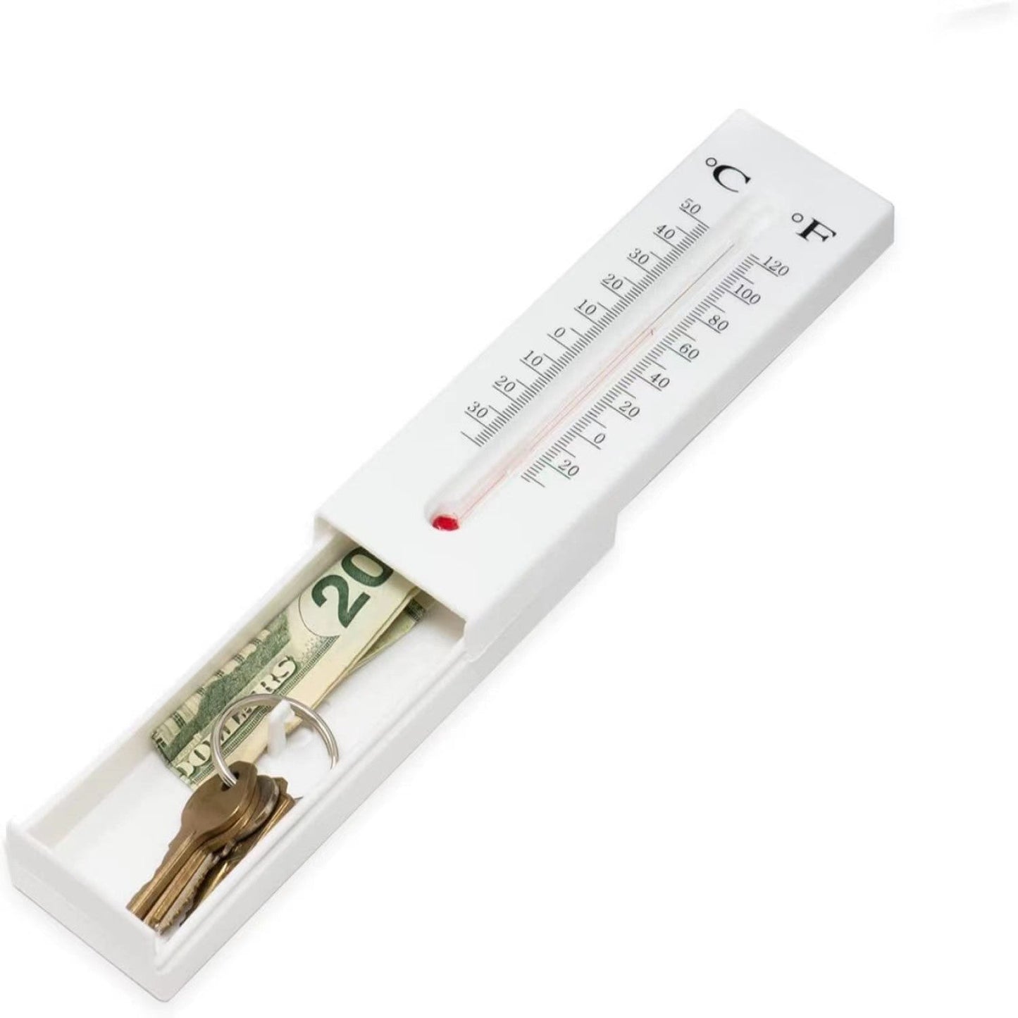 Real Working Thermometer Diversion Safe - Small Hidden Safe To Stash Keys Or Money In Plain Sight