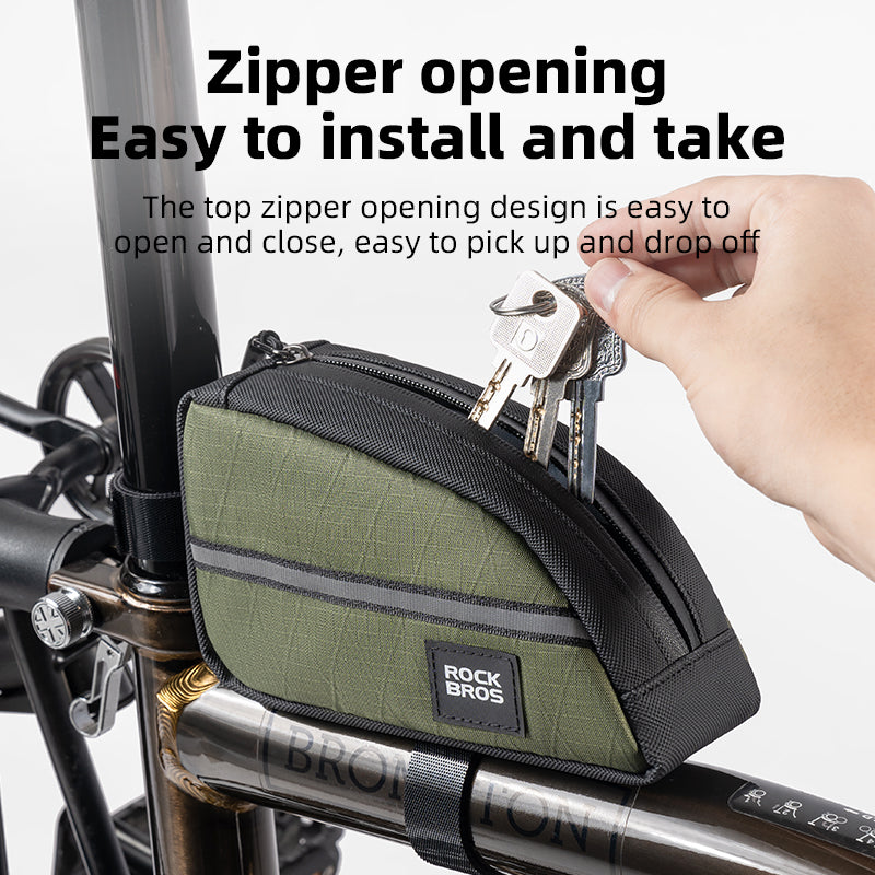 ROCKBROS Bicycle Top Tube Bag Bike Front Frame Bag Waterproof Nylon Pouch Pack 0.9L