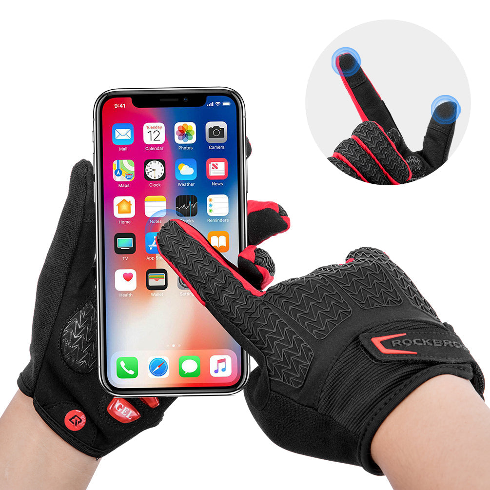 Cycling Gloves Full Finger with Gel Padded Shock Absorbing