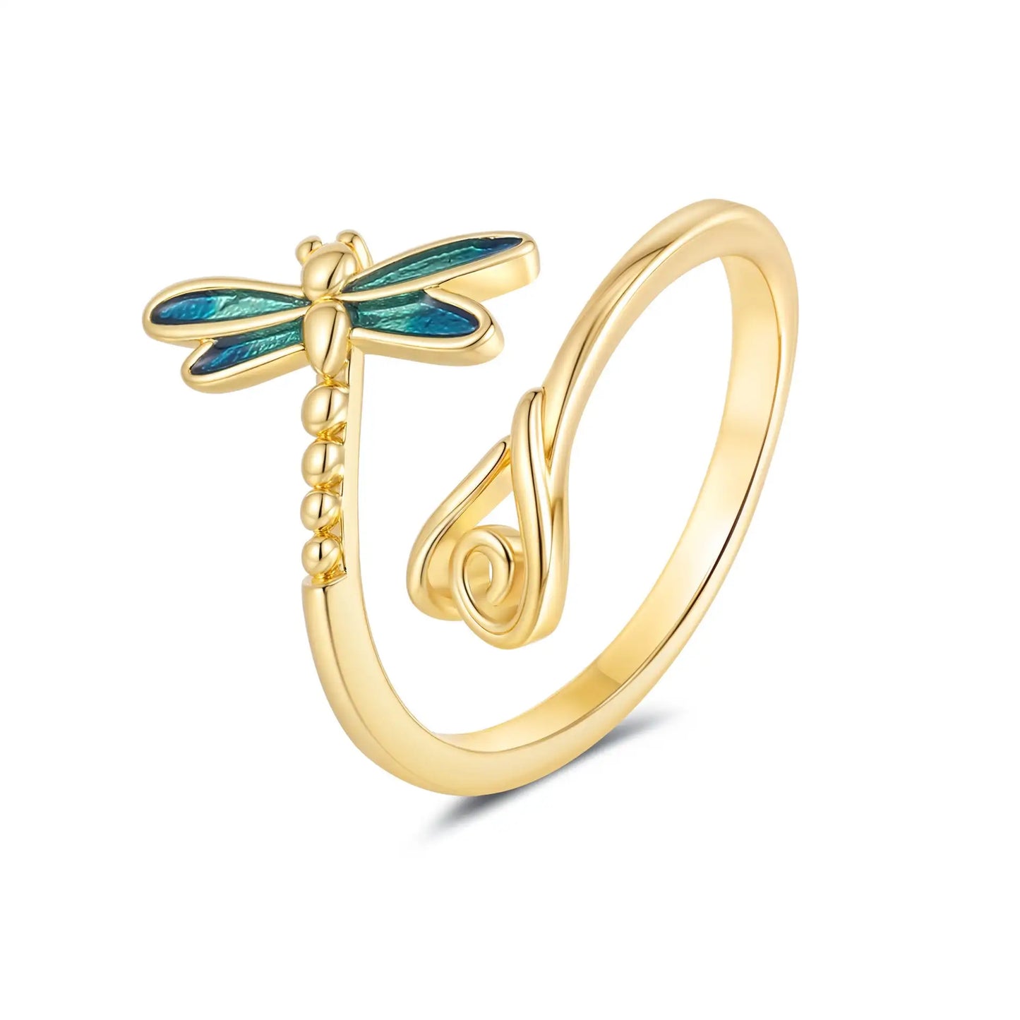 Blue Dragonfly Ring Female Exquisite Epoxy