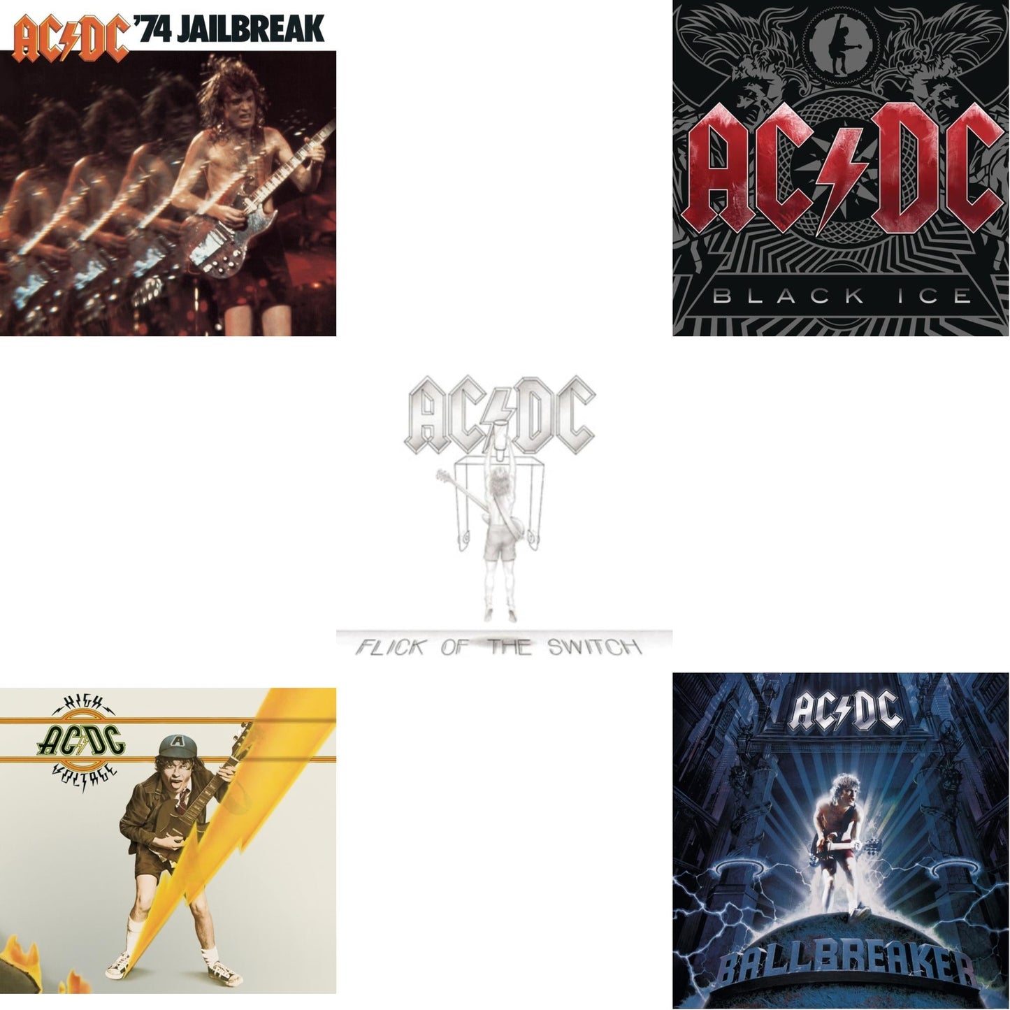 74 Jailbreak & High Voltage & Flick Of The Switch & Black Ice & Ballbreaker