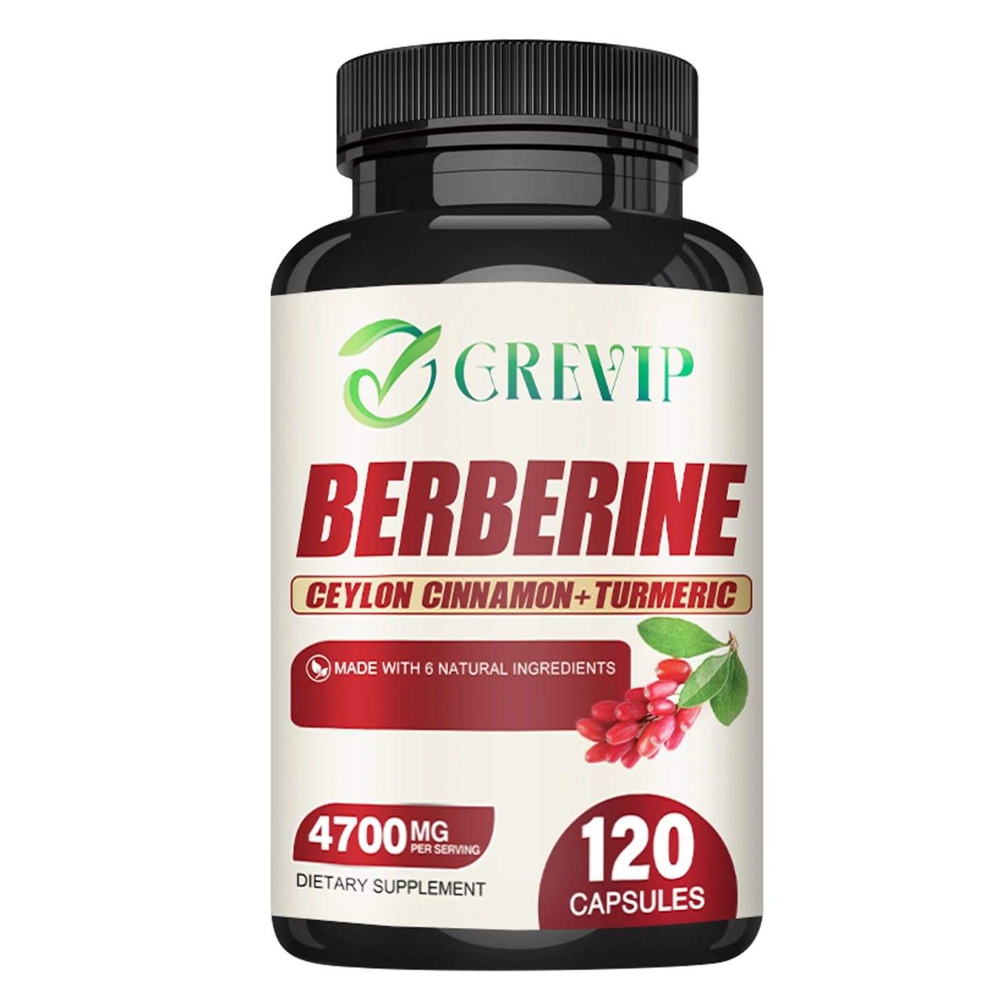 Berberine Power+ Formula — 4700mg Advanced Heart, Metabolism, and Immune Support — 120 Capsules | Turbocharged with Ceylon Cinnamon, Turmeric & Milk Thistle - Premium Supplements from dsers - Just $47.99! Shop now at Lizard Vigilante