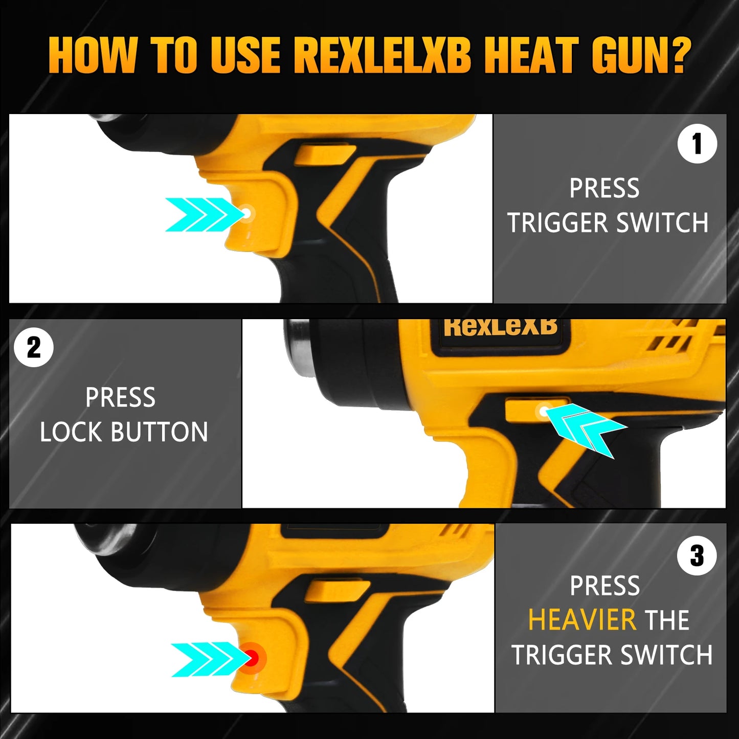 400W 500°C Cordless Heat Gun for Dewalt 20V Li-ion Battery – Powerful Hot Air Gun for Shrinking PVC, Paint Removal & More (No Battery Included) - Premium heat gun from Lizard Vigilante - Just $68.88! Shop now at Lizard Vigilante