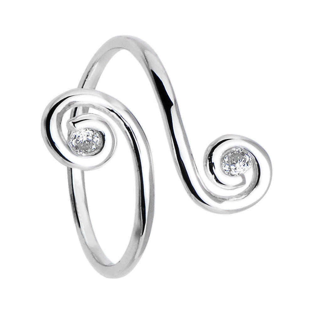 925 Sterling Silver Swirl Toe Ring
